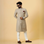 Classic Khaki Achkan for Men | Elegant Ethnic Wear | Jaipurio